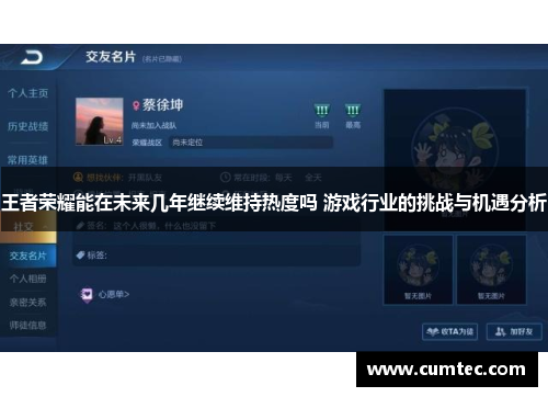 王者荣耀能在未来几年继续维持热度吗 游戏行业的挑战与机遇分析